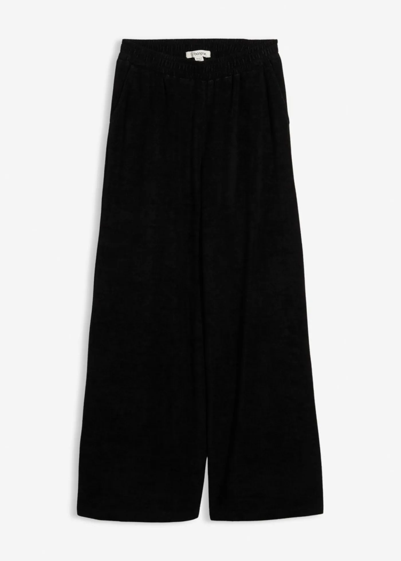 bonprix bonprix Básicos|Pantalones>Pantalón de felpa de punto Negro