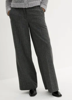 Mujer bonprix bonprix Pantalón de lana con patrón de espiga