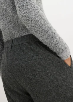 Mujer bonprix bonprix Pantalón de lana con patrón de espiga