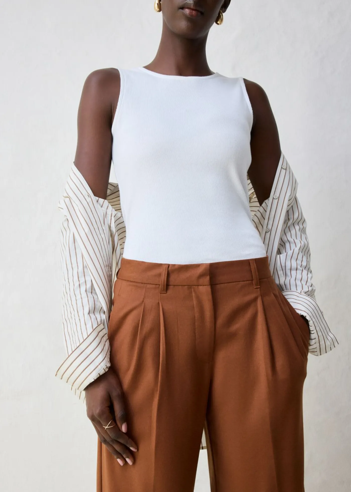 bonprix bonprix Premium|Pantalones>Pantalón de lana con pinzas marrón ladrillo