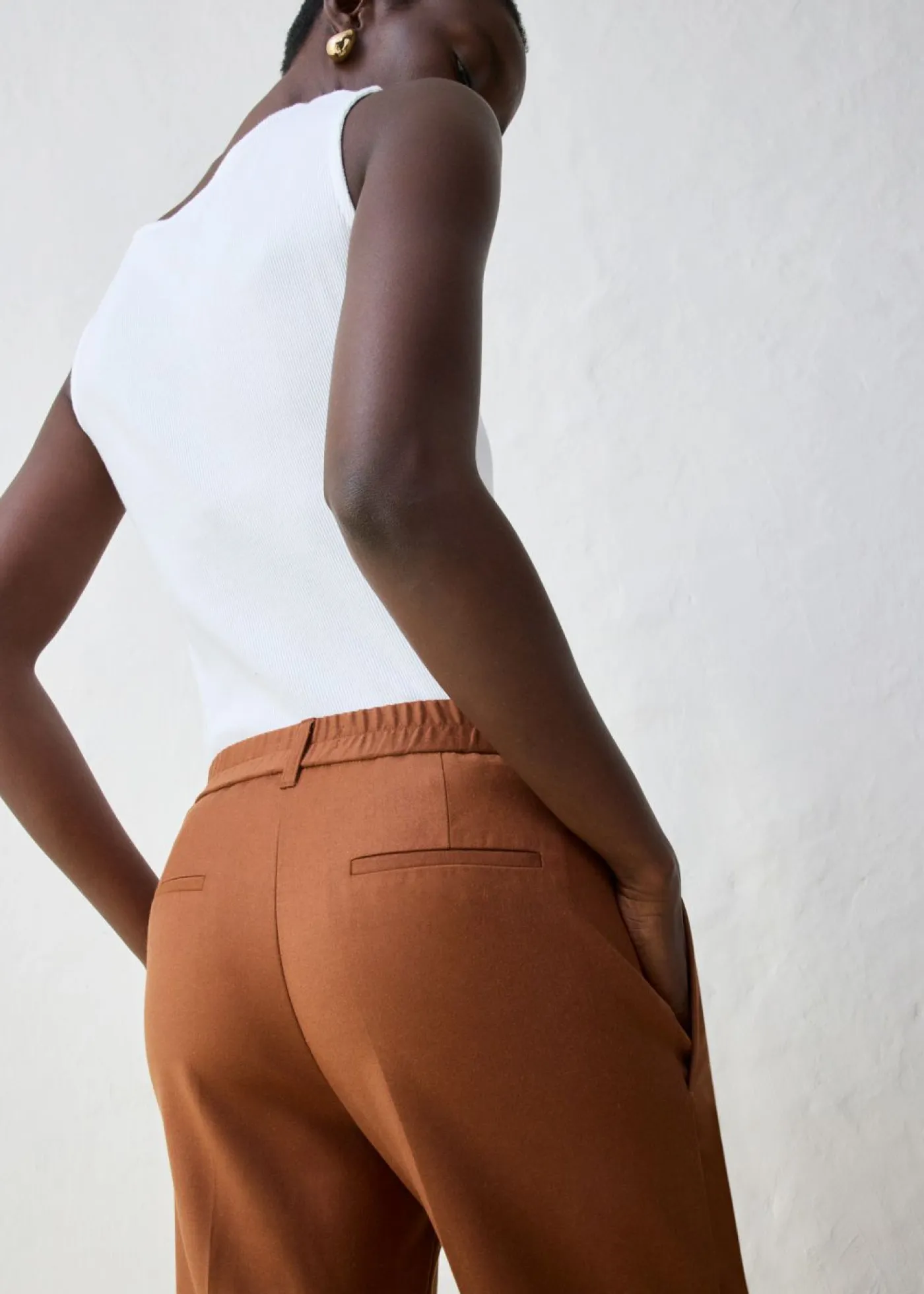 bonprix bonprix Premium|Pantalones>Pantalón de lana con pinzas marrón ladrillo