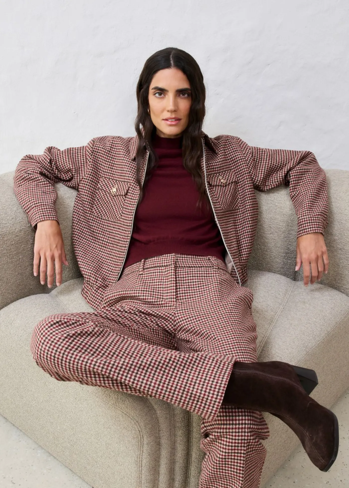 Mujer bonprix bonprix Pantalón de mezcla de lana suave