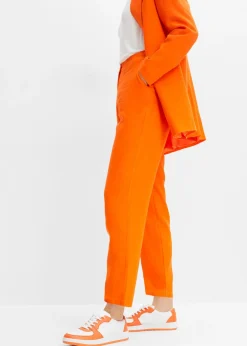 Mujer bonprix bonprix Pantalón de mezcla de lino y viscosa con talle alto y pernera corta