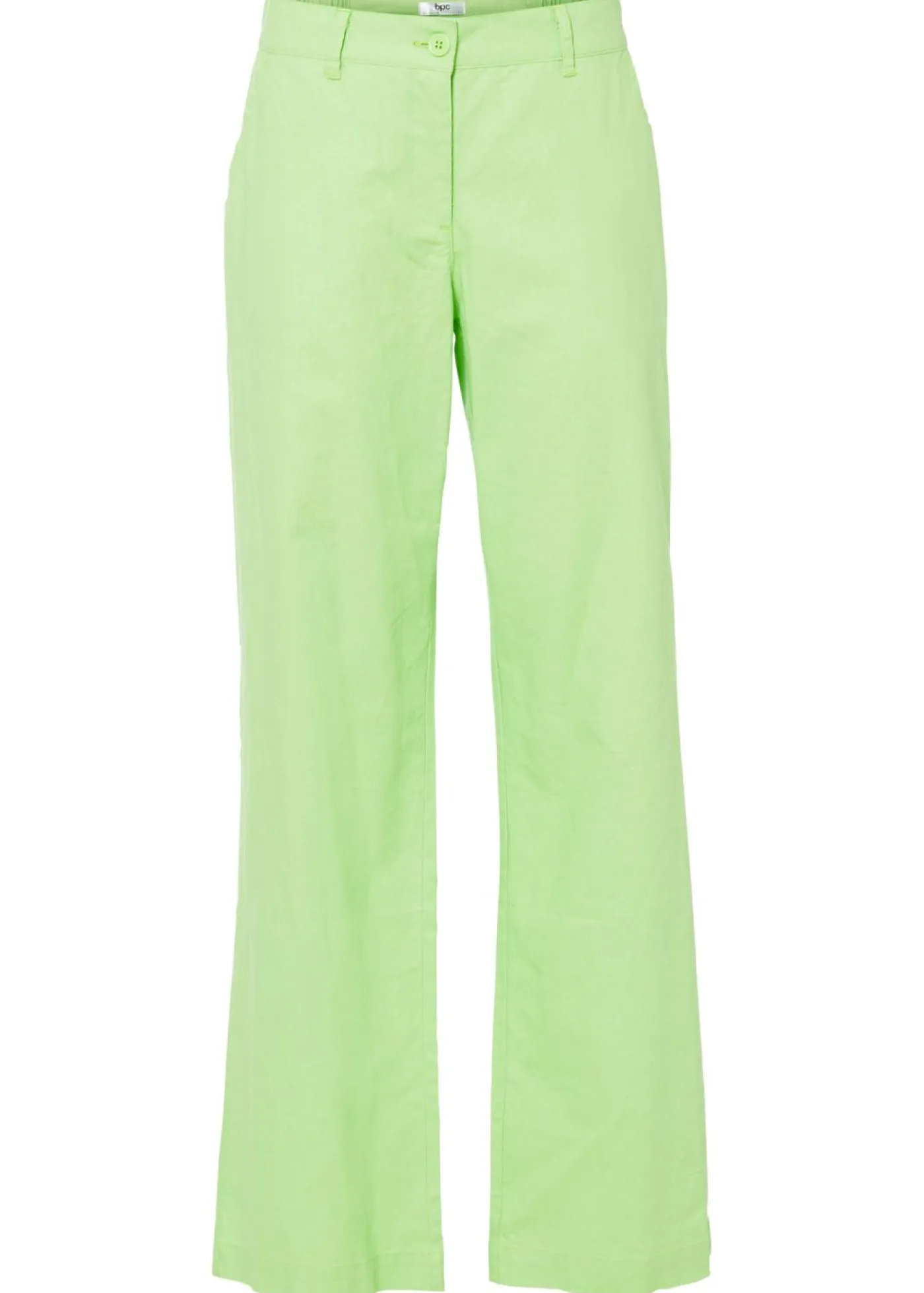bonprix bonprix Pantalones>Pantalón de mezcla de lino y algodón Verde apio