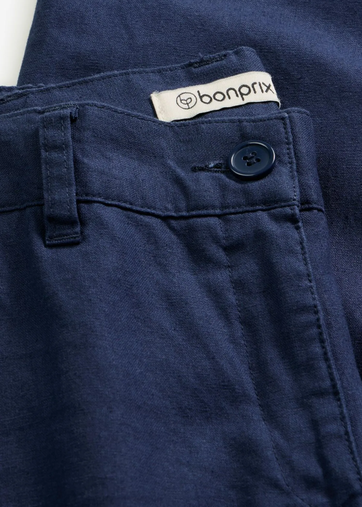 bonprix bonprix Pantalones>Pantalón de mezcla de lino y algodón Azul marino