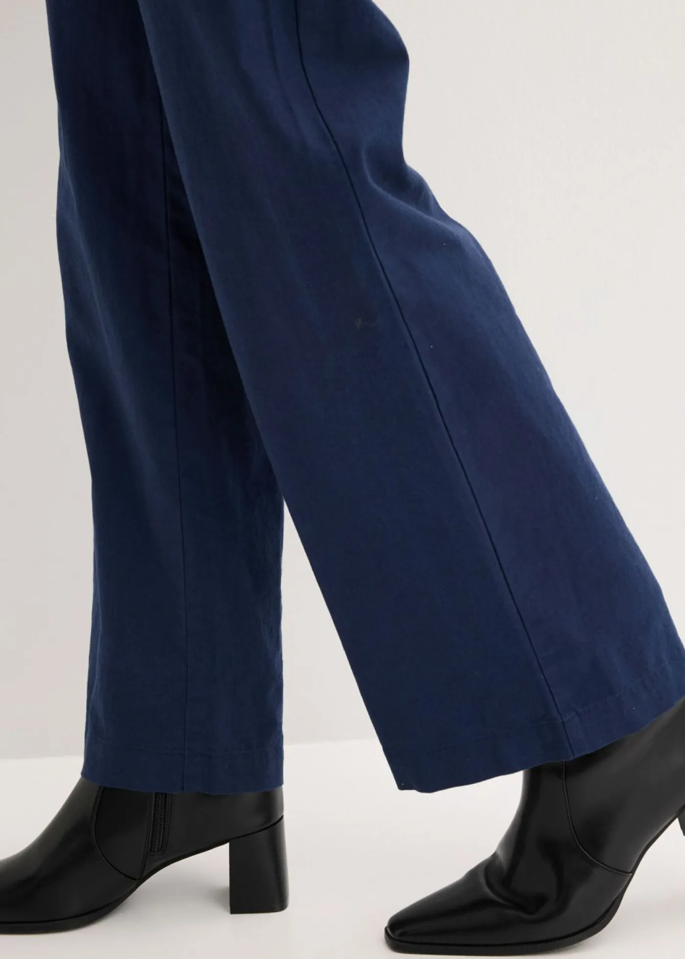 bonprix bonprix Pantalones>Pantalón de mezcla de lino y algodón Azul marino