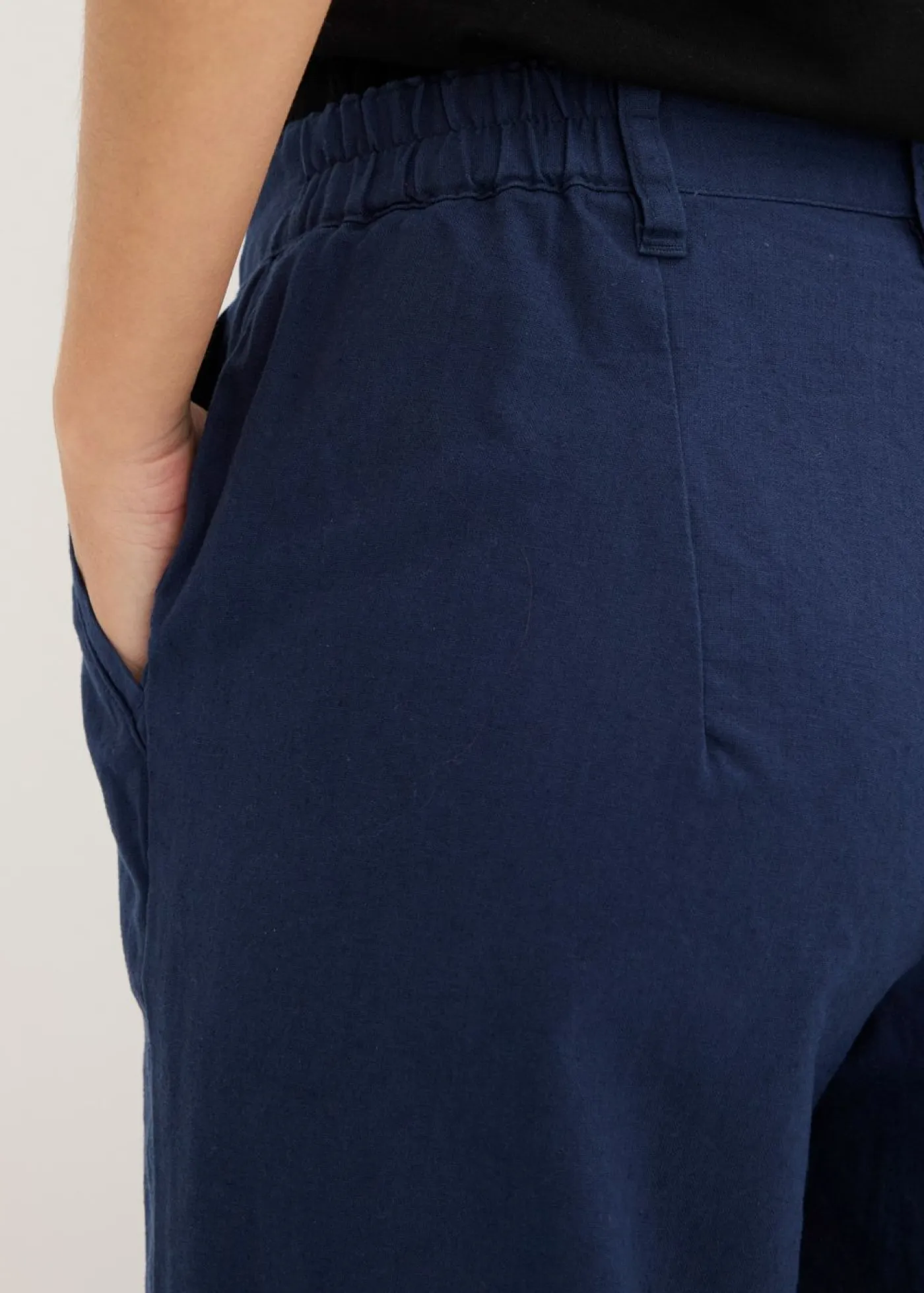 bonprix bonprix Pantalones>Pantalón de mezcla de lino y algodón Azul marino