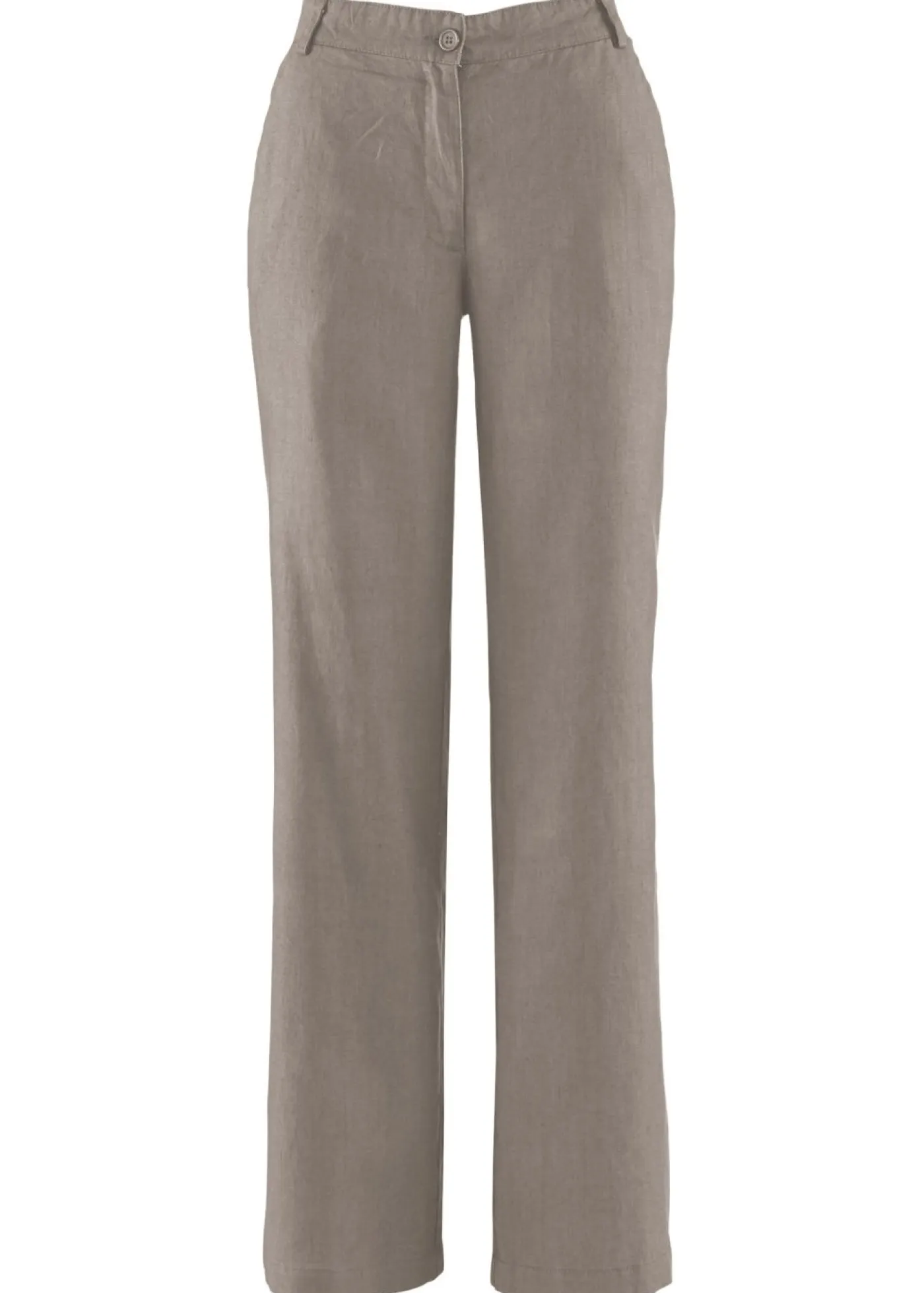 bonprix bonprix Pantalones>Pantalón de mezcla de lino y algodón Marrón grisáceo