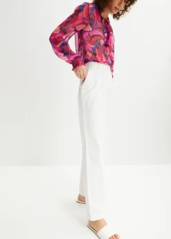 bonprix bonprix Pantalones>Pantalón de mezcla de lino y algodón Blanco