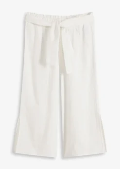 bonprix bonprix Ropa De Playa|Pantalones>Pantalón de muselina capri para la playa Blanco