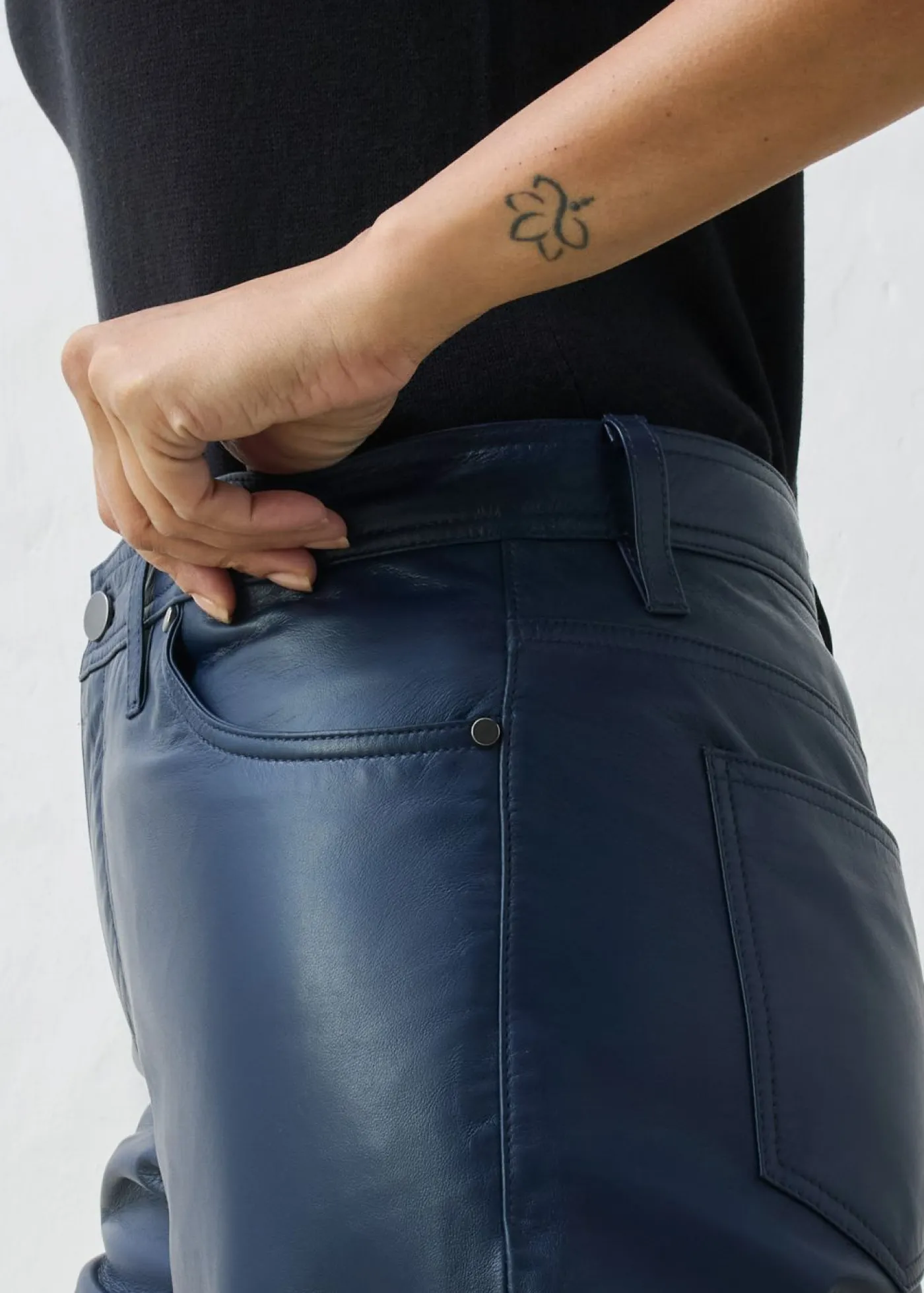 bonprix bonprix Premium|Pantalones>Pantalón de napa de borrego Azul marino