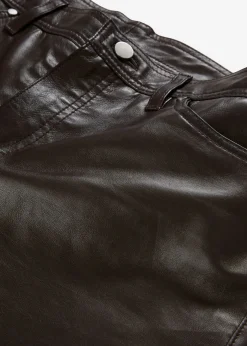 bonprix bonprix Premium|Pantalones>Pantalón de napa de borrego Marrón oscuro