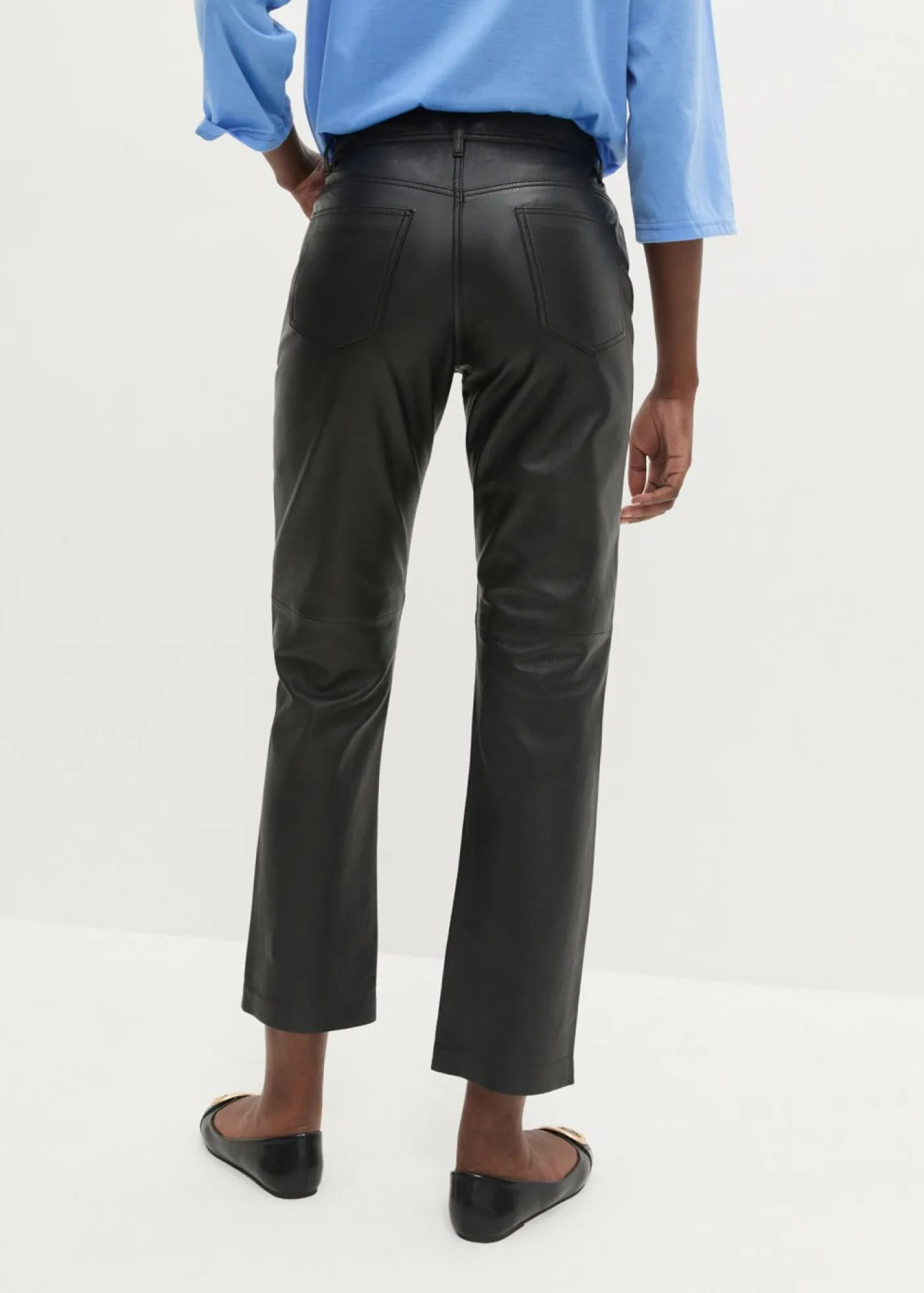 bonprix bonprix Premium|Pantalones>Pantalón de napa de borrego Negro