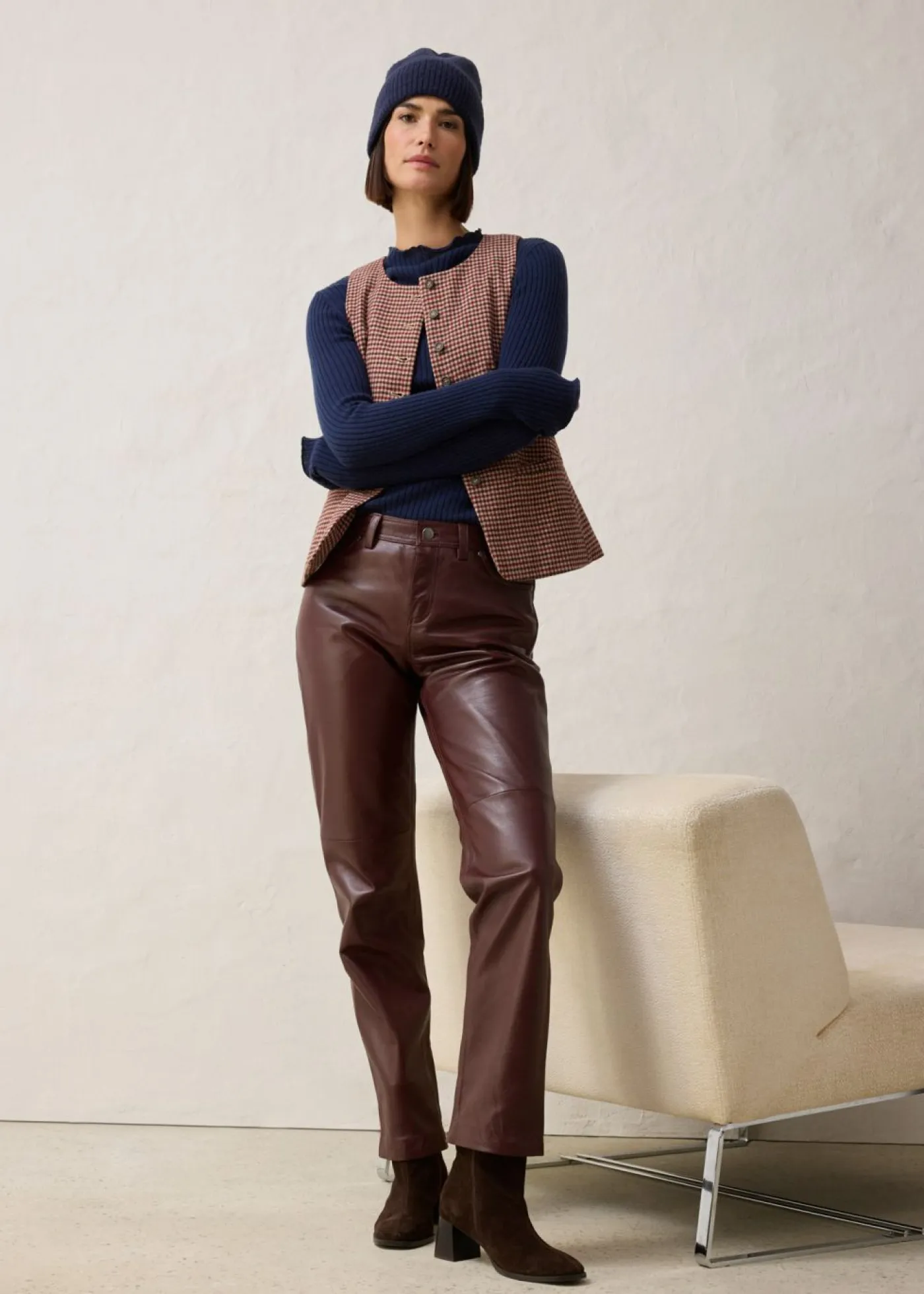 Mujer bonprix bonprix Pantalón de napa de cordero