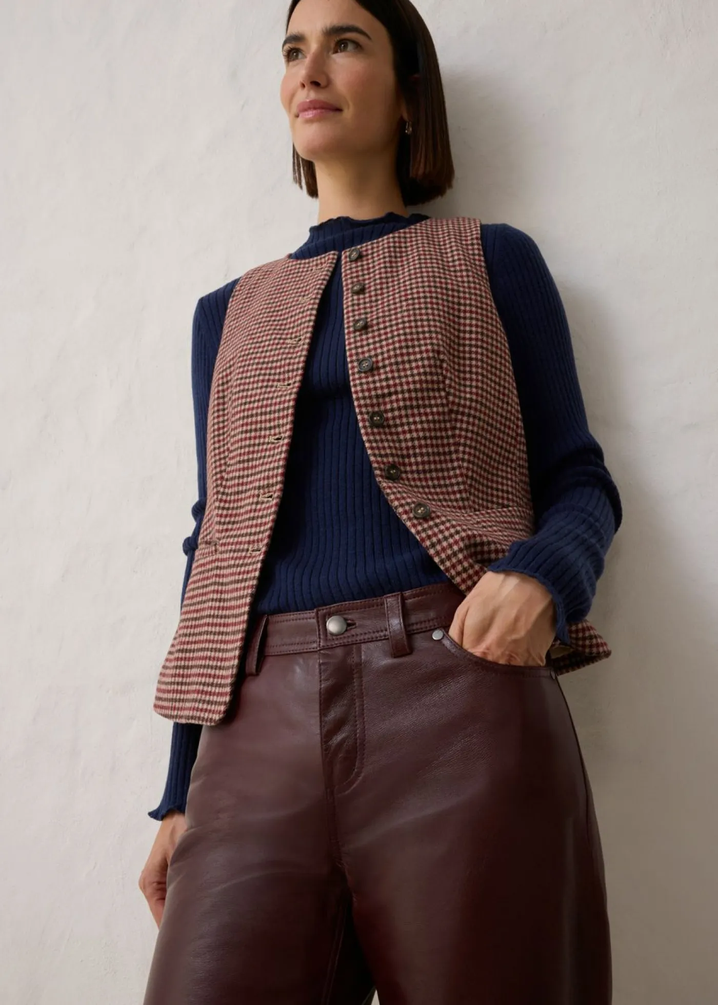 Mujer bonprix bonprix Pantalón de napa de cordero