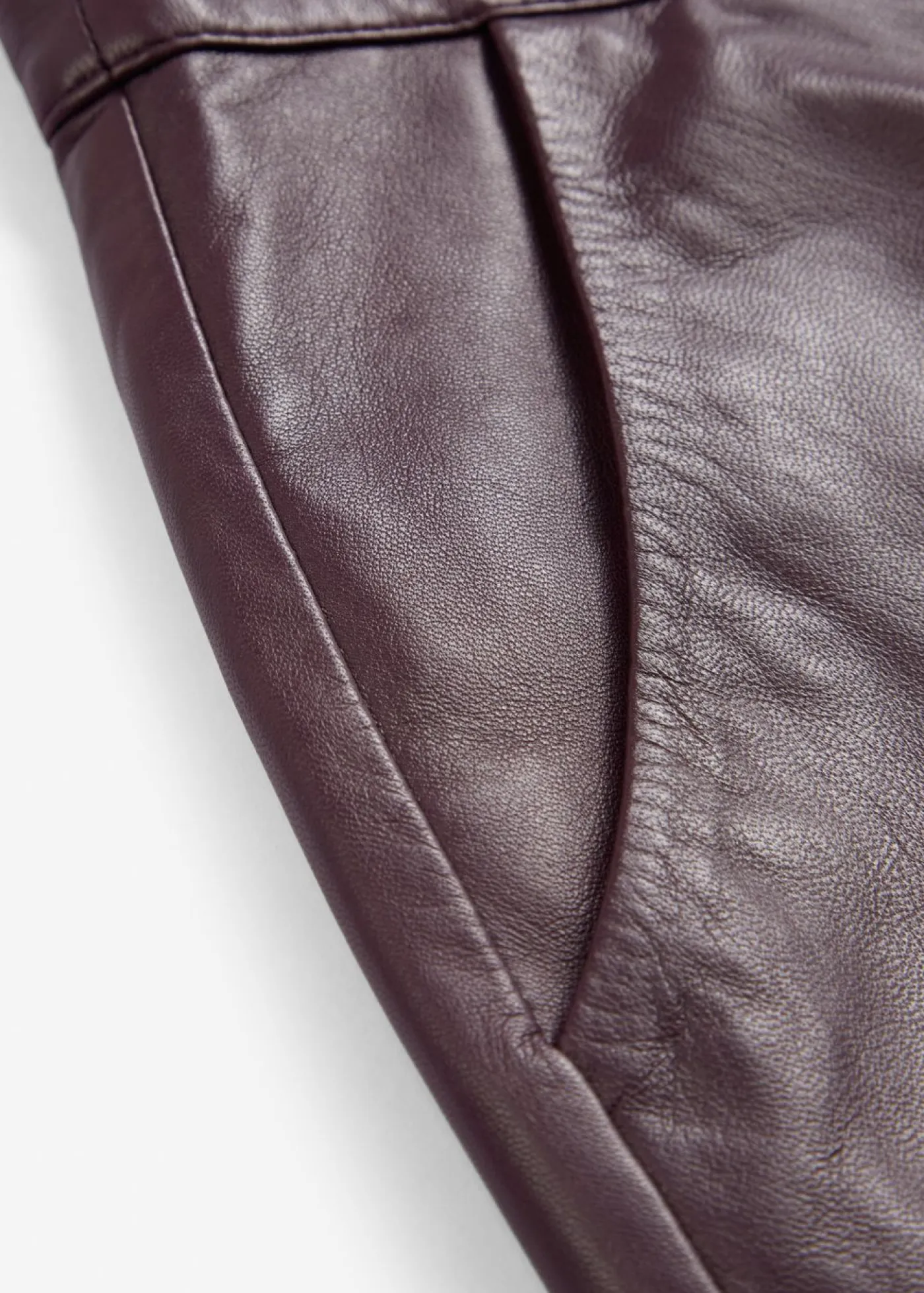 bonprix bonprix Premium|Pantalones>Pantalón de napa de cordero rojo burdeos