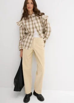 Mujer bonprix bonprix Pantalón de pana barrel, mid waist