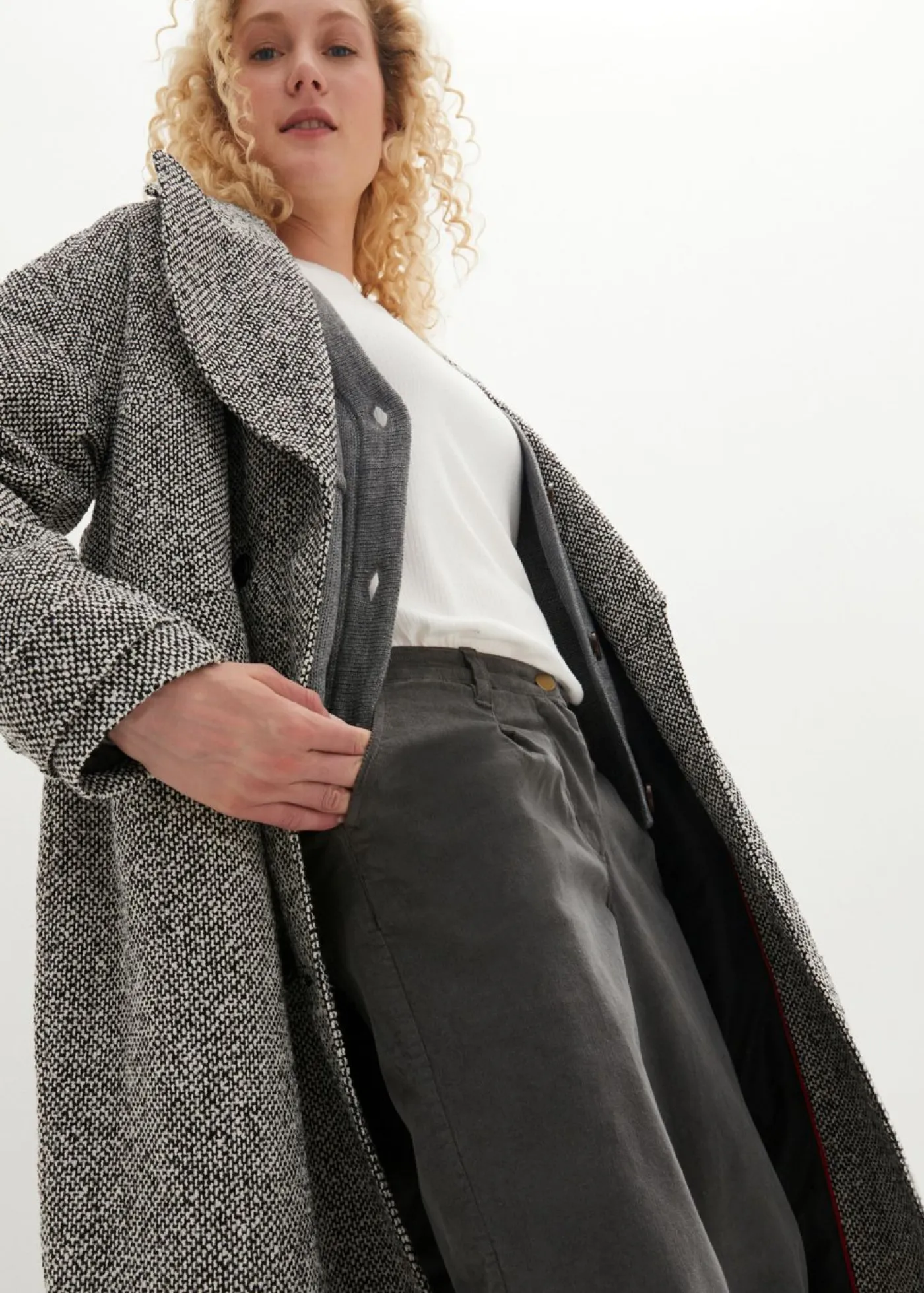 Mujer bonprix bonprix Pantalón de pana con algodón orgánico y corte bombacho