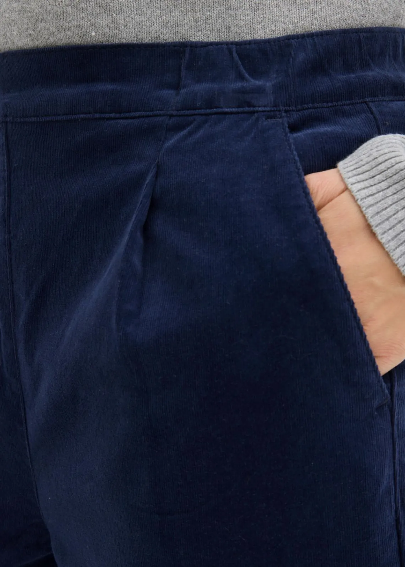 bonprix bonprix Pantalones>Pantalón de pana de algodón orgánico Azul marino