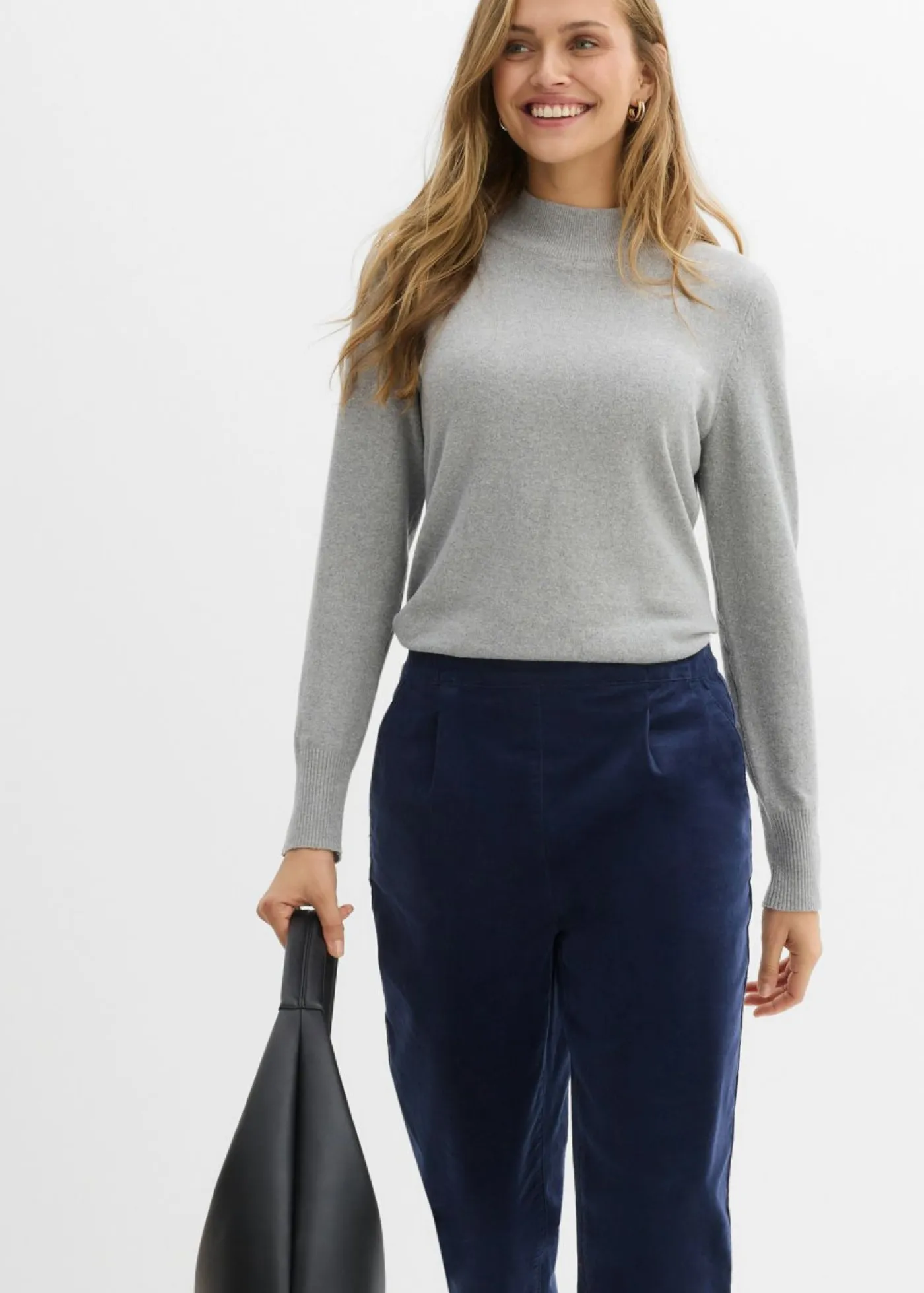 bonprix bonprix Pantalones>Pantalón de pana de algodón orgánico Azul marino