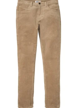 bonprix bonprix Pantalones>Pantalón de pana elástica con corte cómodo slim Camel