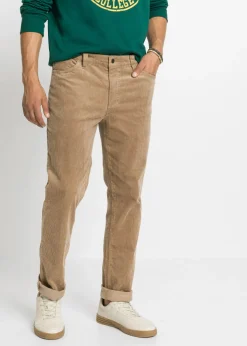 bonprix bonprix Pantalones>Pantalón de pana elástica con corte cómodo y regular Camel