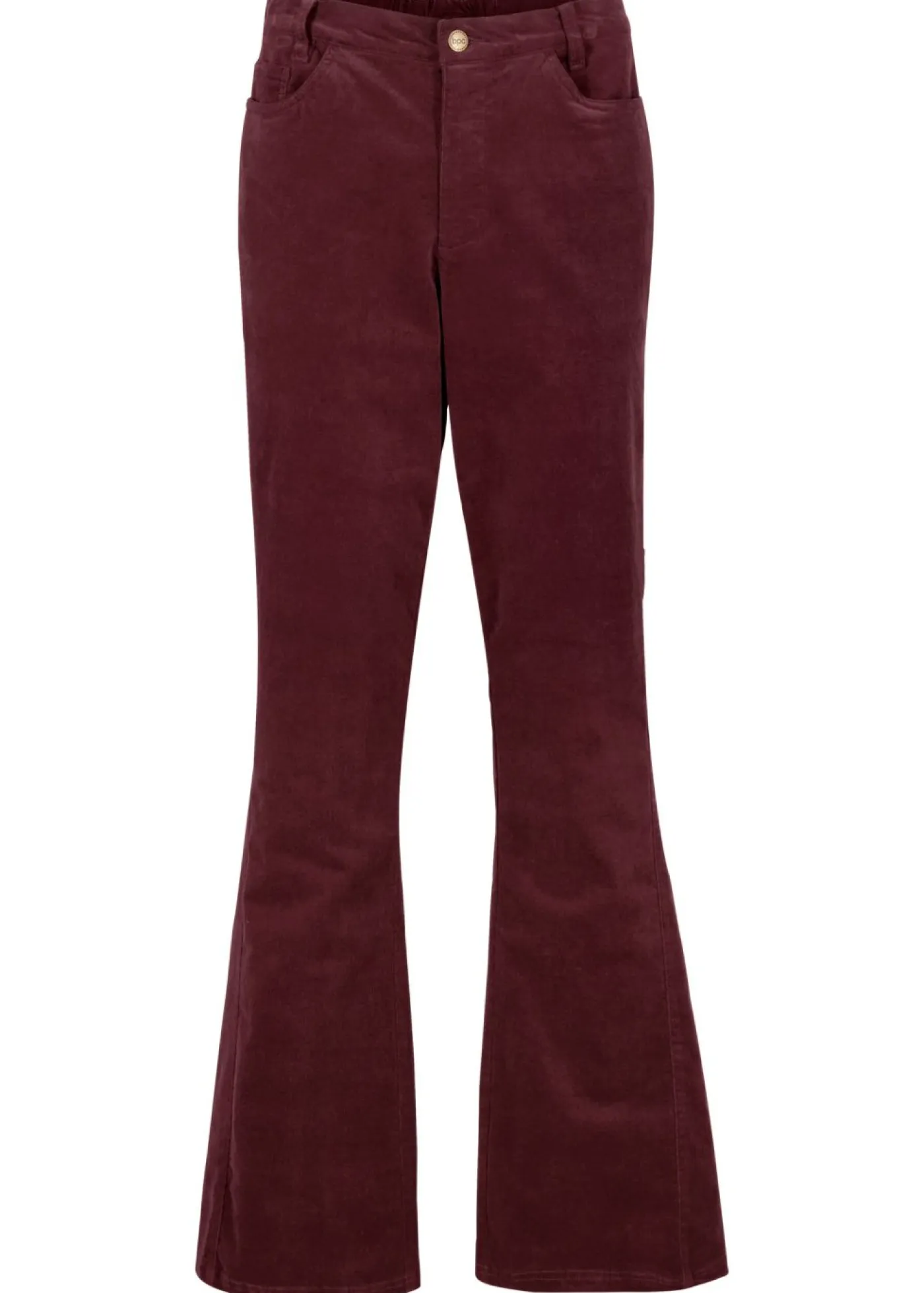 bonprix bonprix Pantalones>Pantalón de pana elástico con cómoda cintura high waist rojo avellana