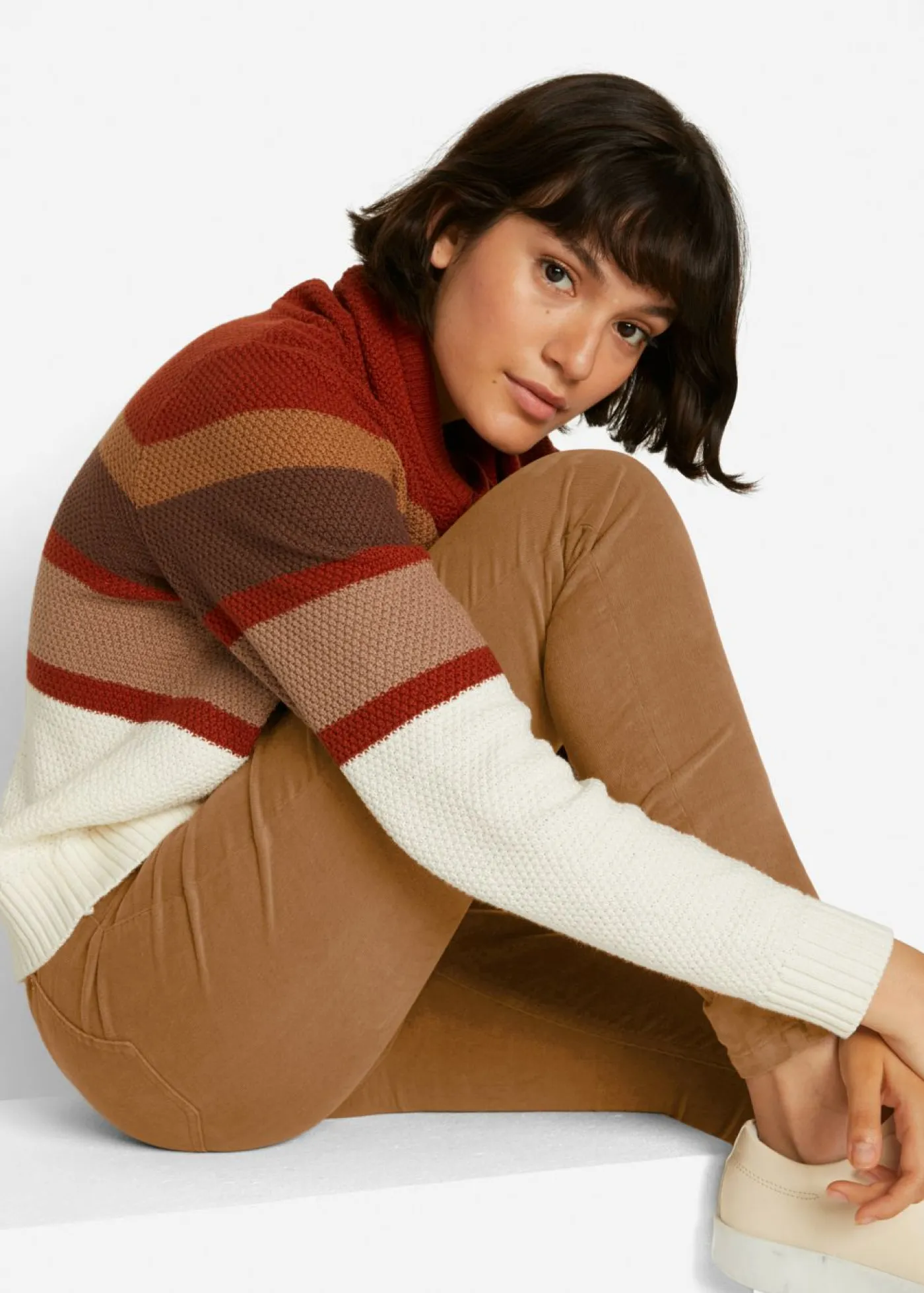 bonprix bonprix Pantalones>Pantalón de pana elástico, skinny Coñac marrón