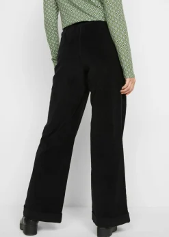 Mujer bonprix bonprix Pantalón de pana elástico y ancho, high waist