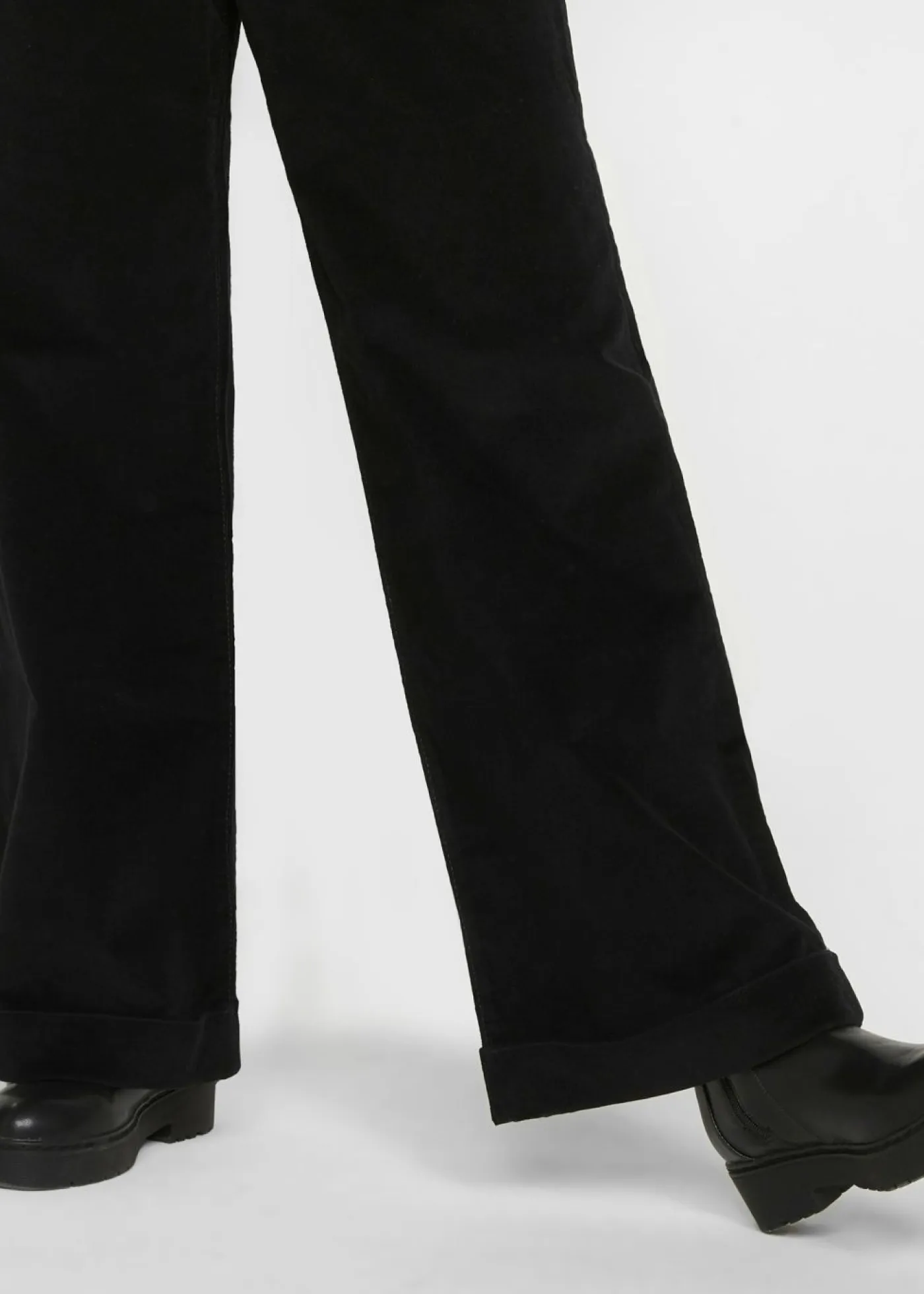 Mujer bonprix bonprix Pantalón de pana elástico y ancho, high waist