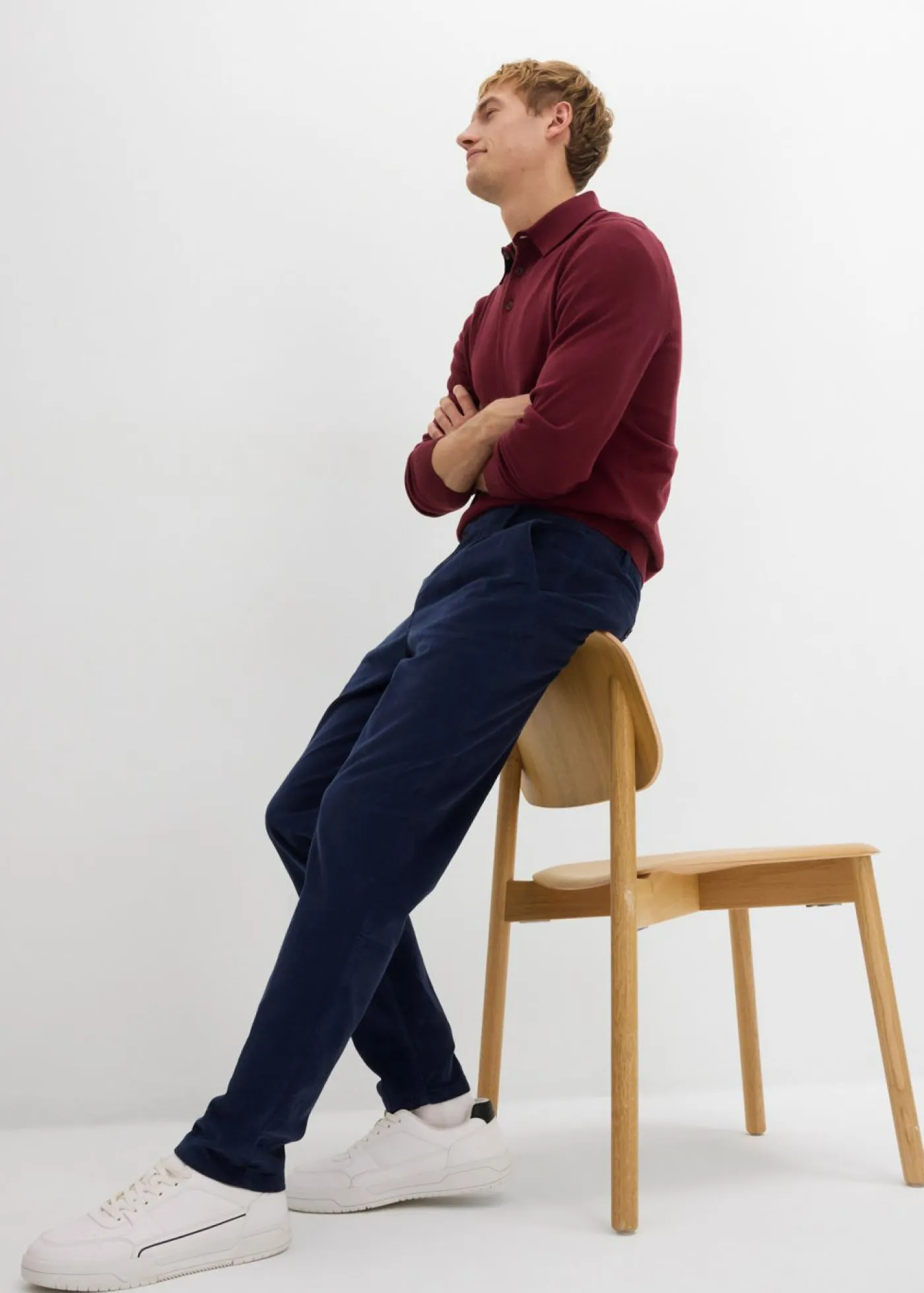 Hombre bonprix bonprix Pantalón de pana regular fit confeccionado en algodón orgánico reciclable elástico, tapered