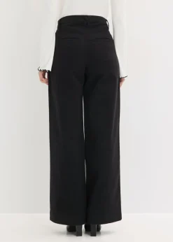 Mujer bonprix bonprix Pantalón de pernera ancha con cinturilla cómoda y pinzas
