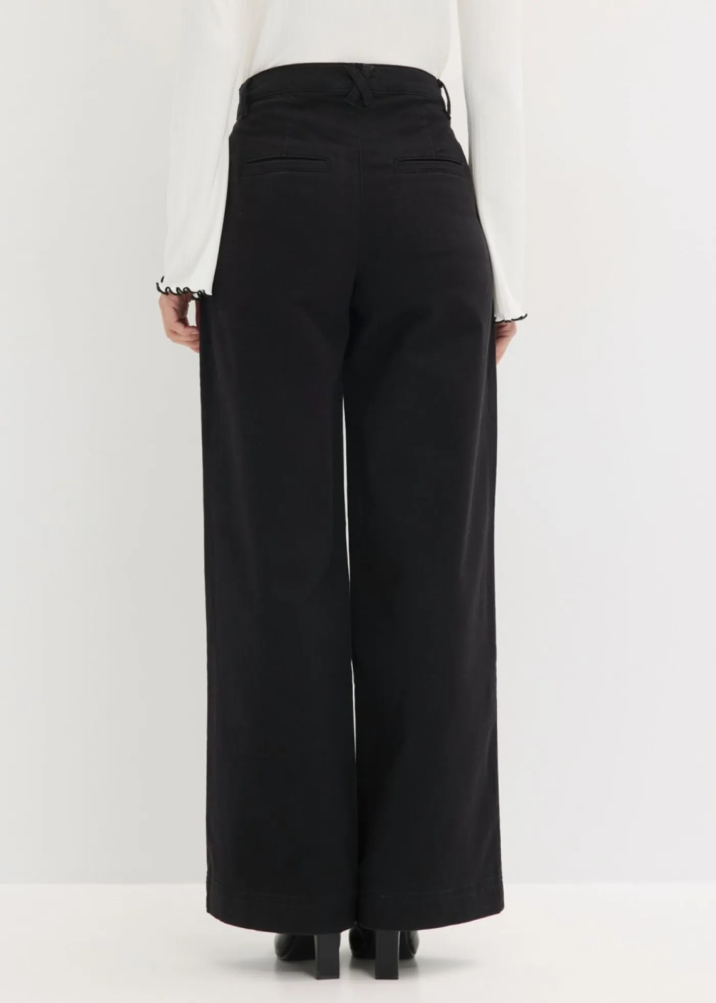 Mujer bonprix bonprix Pantalón de pernera ancha con cinturilla cómoda y pinzas