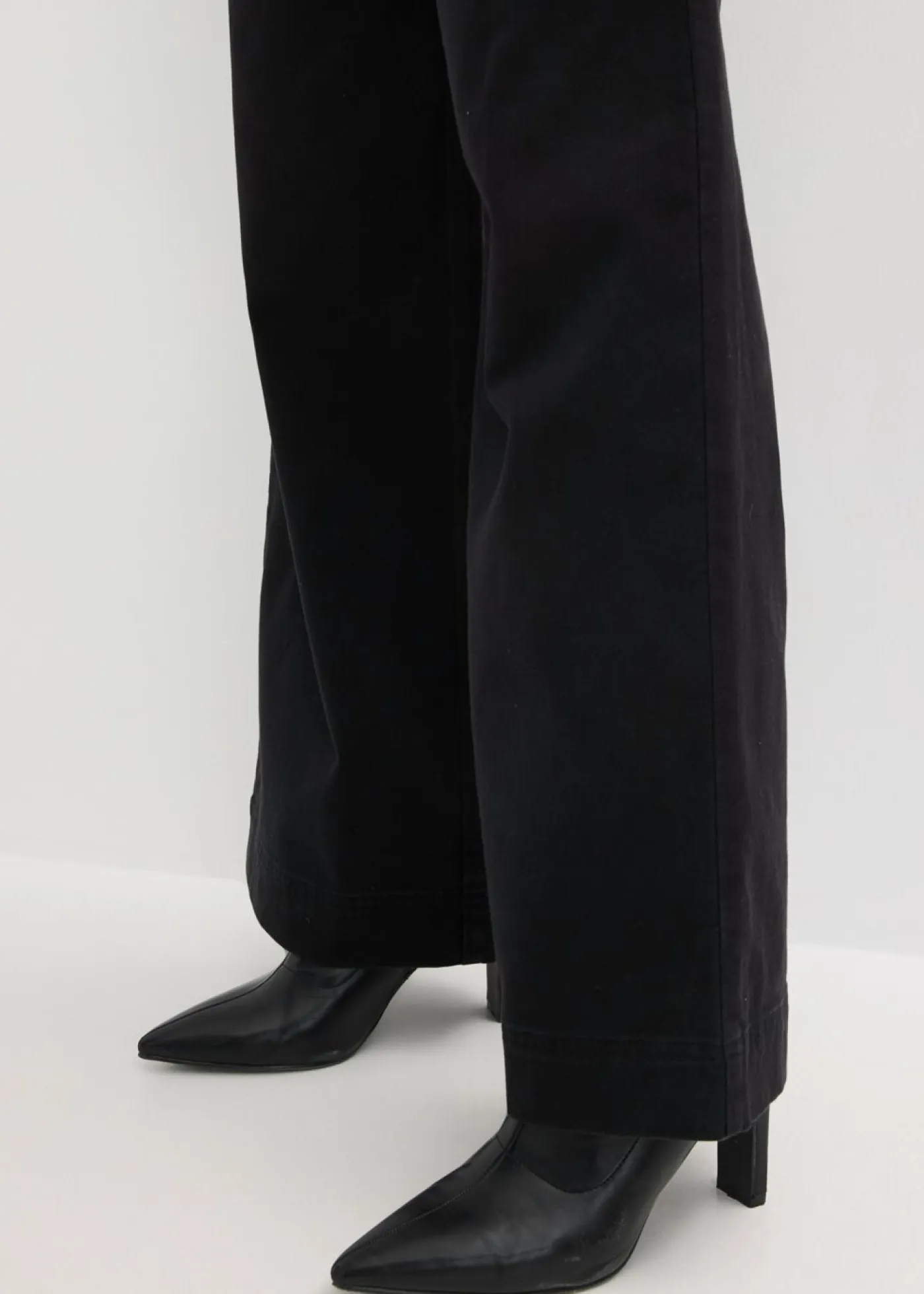 Mujer bonprix bonprix Pantalón de pernera ancha con cinturilla cómoda y pinzas