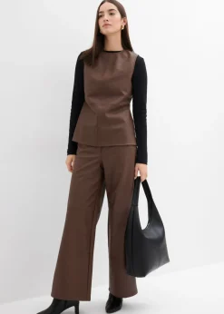 Mujer bonprix bonprix Pantalón de piel sintética