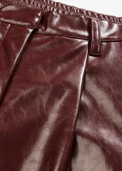 bonprix bonprix Pantalones>Pantalón de piel sintética Rojo rubí