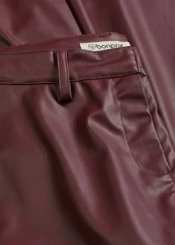 bonprix bonprix Pantalones>Pantalón de piel sintética mora oscuro