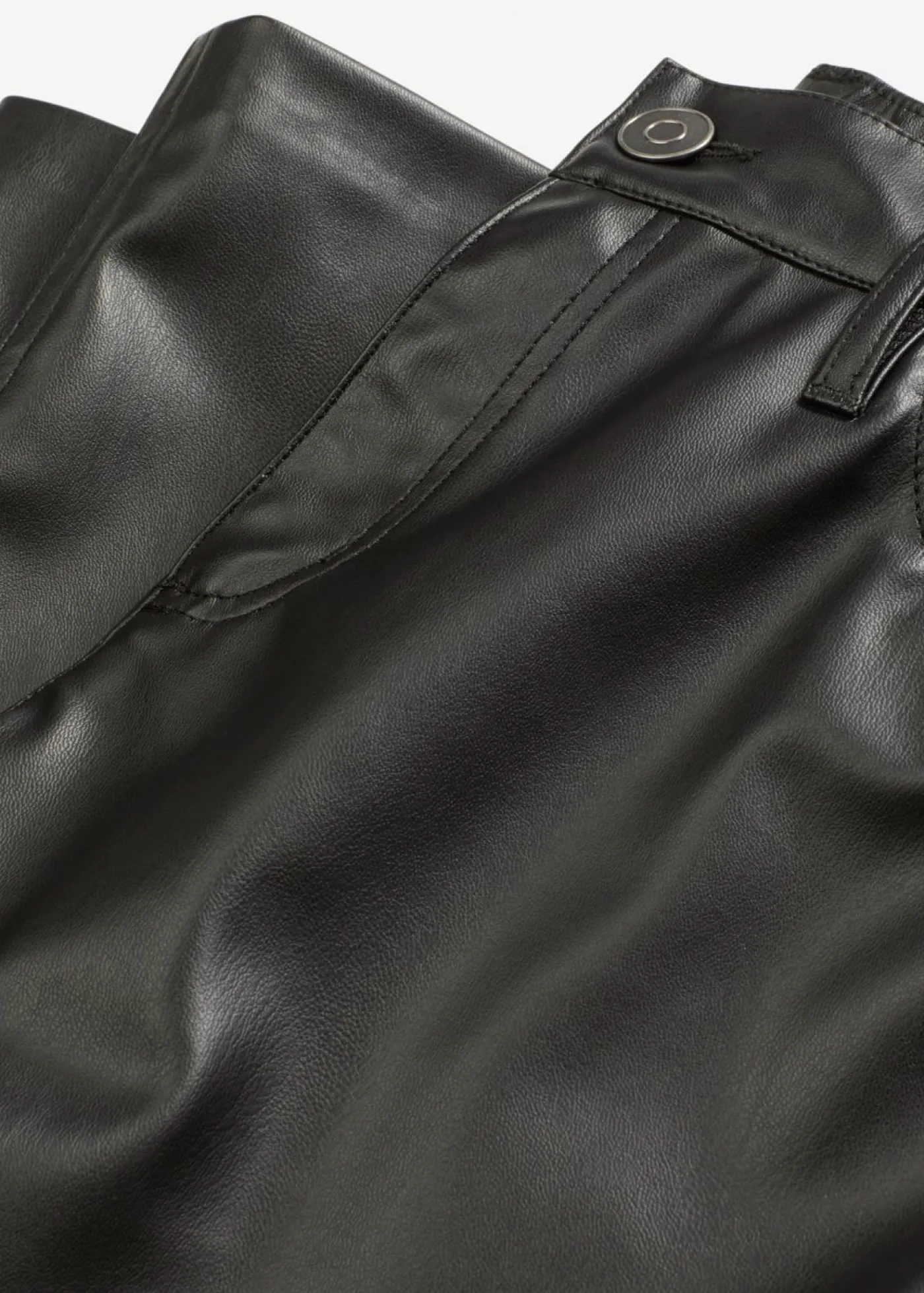 bonprix bonprix Pantalones>Pantalón de piel sintética con cintura cómoda Negro