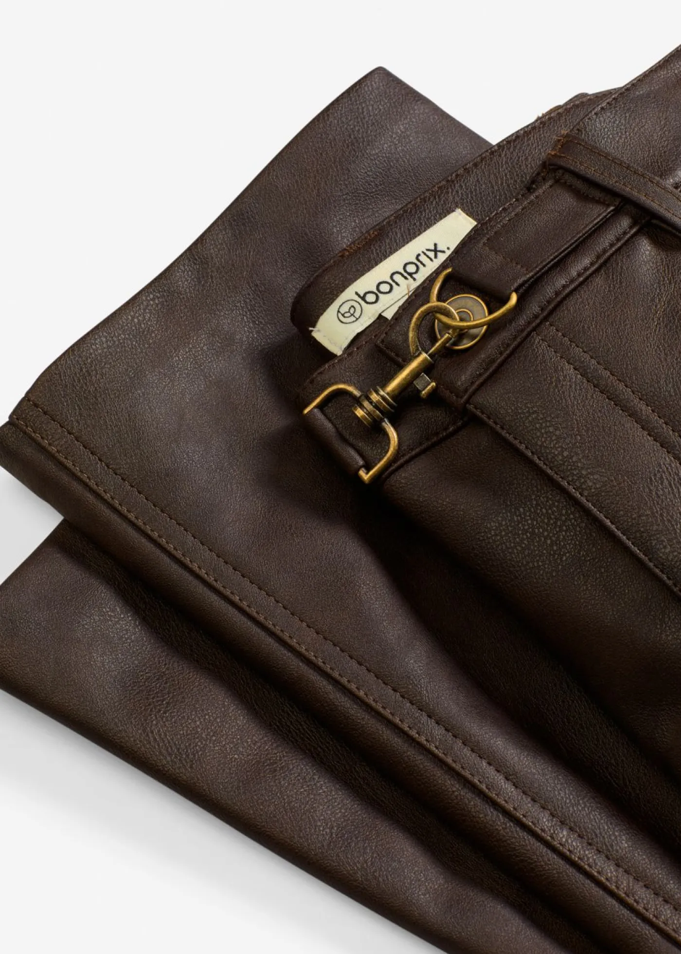 Mujer bonprix bonprix Pantalón de piel sintética con efecto desgastado