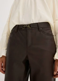 Mujer bonprix bonprix Pantalón de piel sintética con efecto desgastado