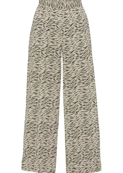 bonprix bonprix Pantalones>Pantalón de pierna ancha estampado cebra arena / negro