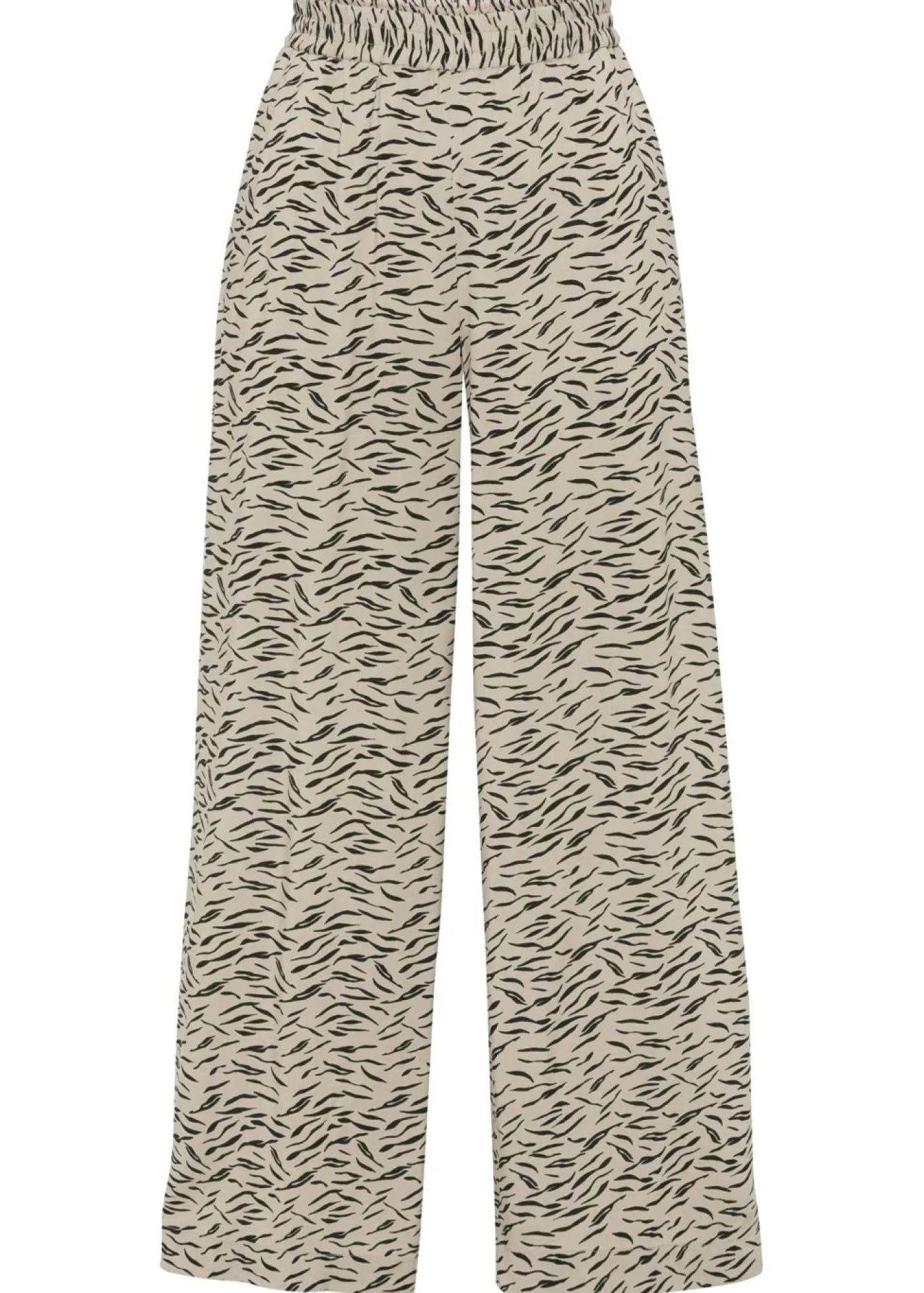 bonprix bonprix Pantalones>Pantalón de pierna ancha estampado cebra arena / negro