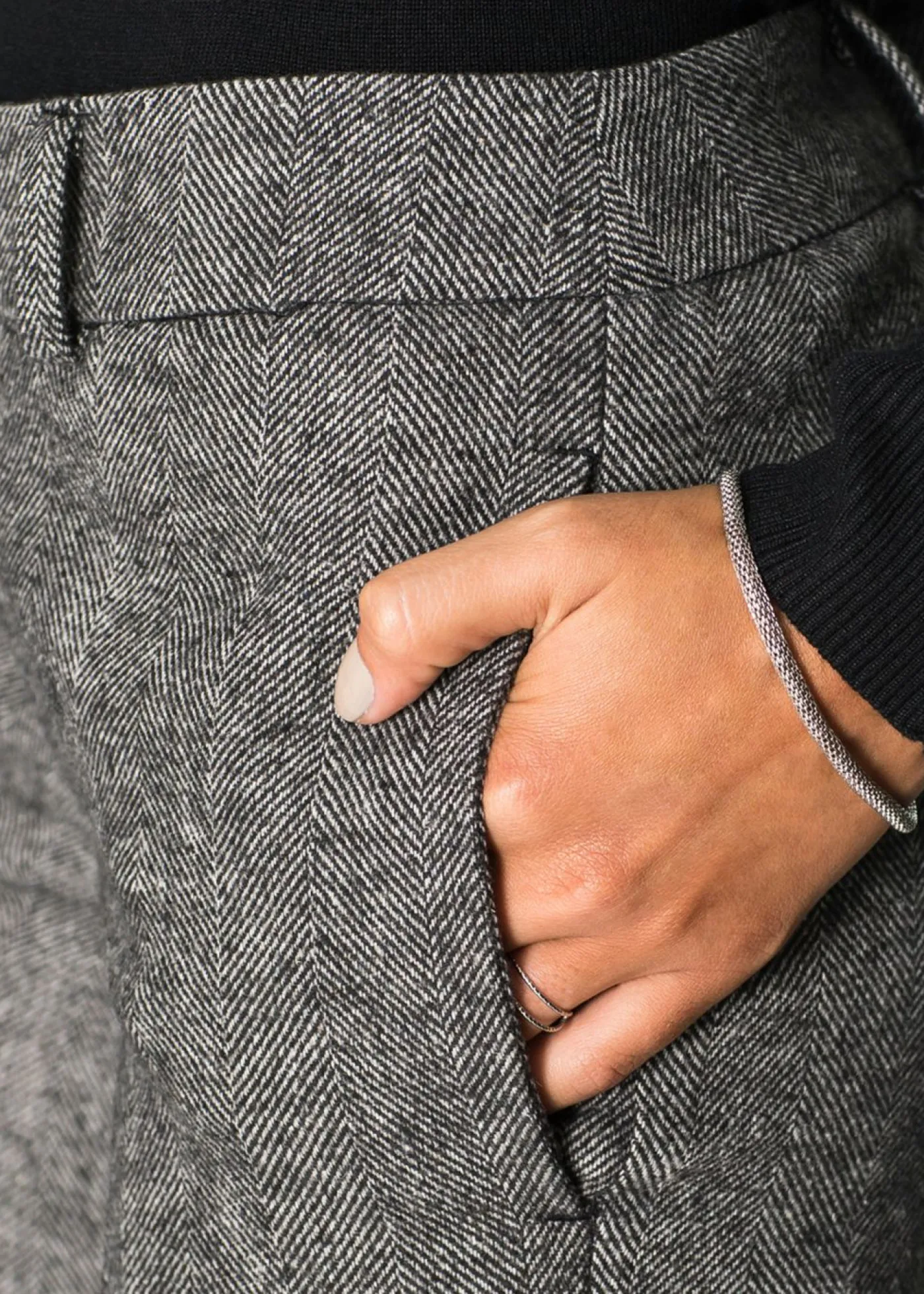 bonprix bonprix Pantalones>Pantalón de pierna ancha gris/negro moteado