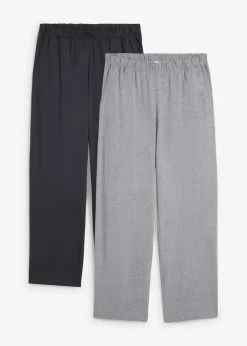 bonprix bonprix Pijamas|Ropa Interior·Pijamas>Pantalón de pijama de punto (2 unidades) Azul oscuro-gris jaspeado