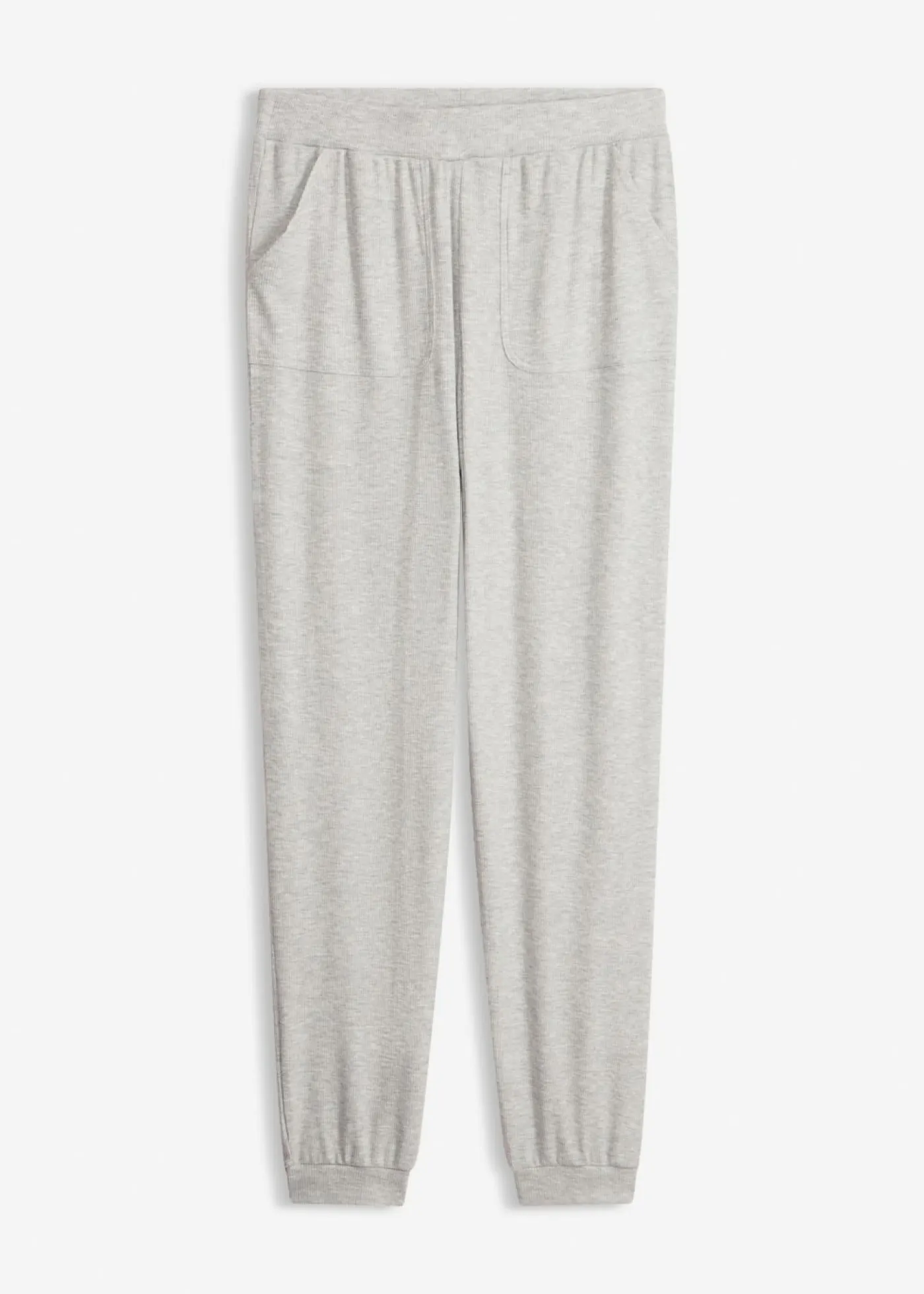 bonprix bonprix Homewear|Ropa Para Dormir>Pantalón de pijama de suave canalé de viscosa gris claro jaspeado moteado