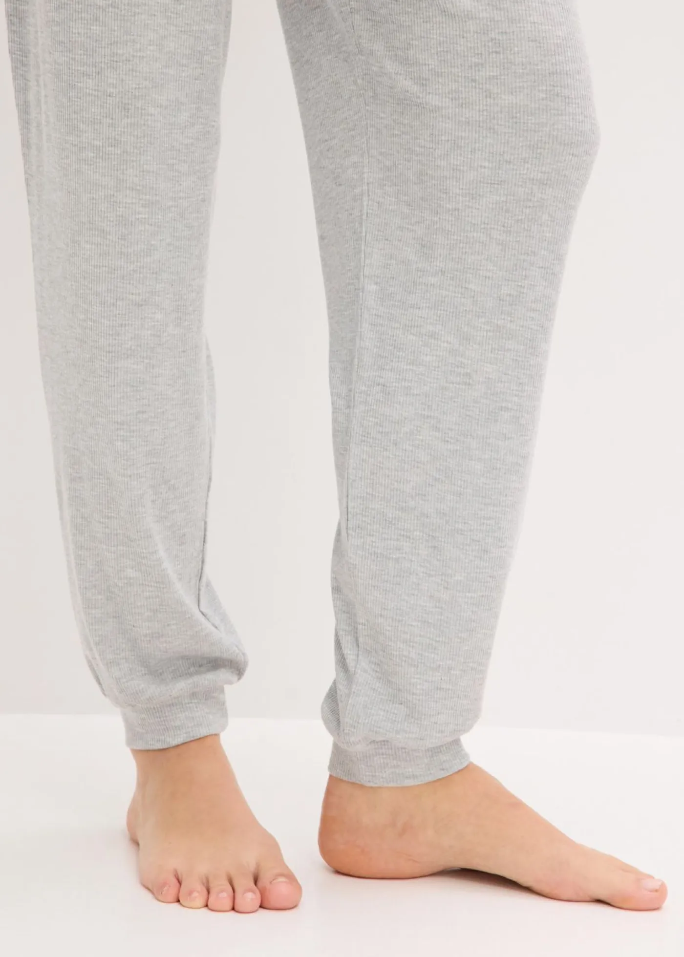 bonprix bonprix Homewear|Ropa Para Dormir>Pantalón de pijama de suave canalé de viscosa gris claro jaspeado moteado