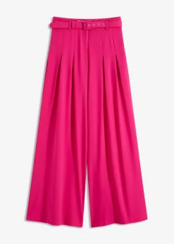 bonprix bonprix Pantalones>Pantalón de pinzas con cinturón (2 piezas) Pink lady