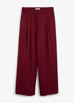 bonprix bonprix Pantalones>Pantalón de pinzas con cordón mora oscuro