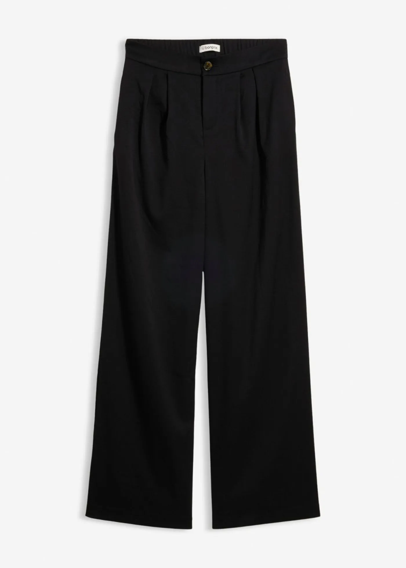 bonprix bonprix Pantalones>Pantalón de pinzas con viscosa Negro
