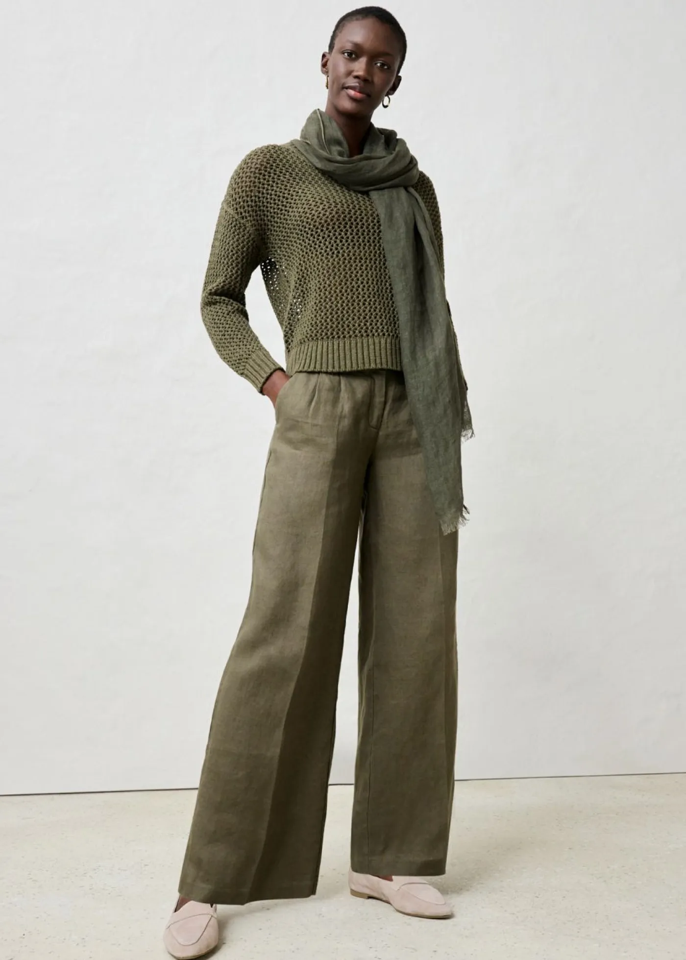 Mujer bonprix bonprix Pantalón de pinzas de lino puro